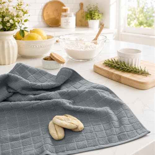 Kitinjoy Premium Cotton Check Kitchen Towels 8 Pack - Image 6