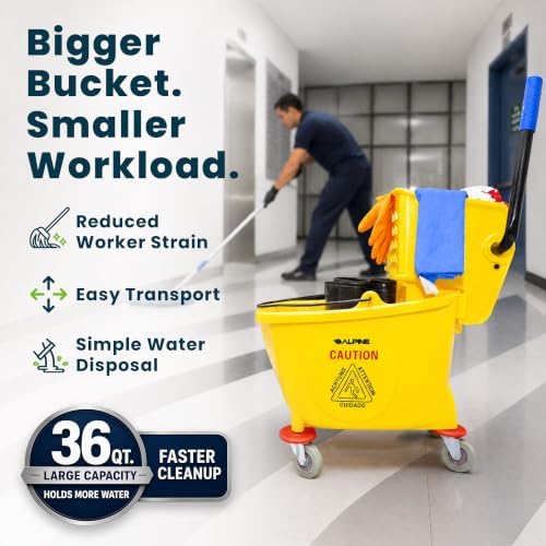 Alpine 36 Quart Commercial Mop Bucket - Image 2