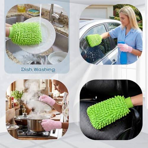 Potchen 6 Pcs Microfiber Dusting Mitt Glove - Image 3