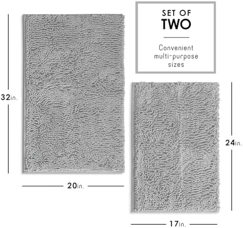 Hearth & Harbor Bathroom Rugs, Chenille Bath Mat - Image 3