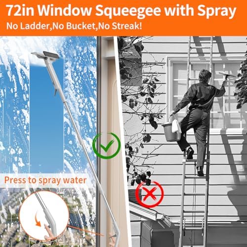 4 in 1 Window Squeegee with Water Tank, Window Cleaner Tool with Remote Control - Image 3