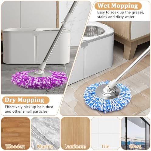 NICEMOVIC 5 Pack Spin Mop Replacement Head - Image 6