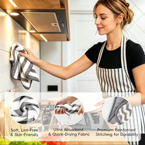 Microfiber Cleaning Cloths, 6 Pack Kitchen Towels & Dish Towels - Image 4