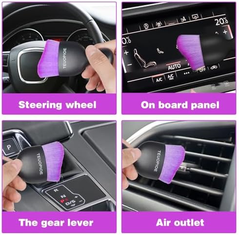 Car Detailing Brush for Interior Dusting and Air Vents, BK Purple - Image 7