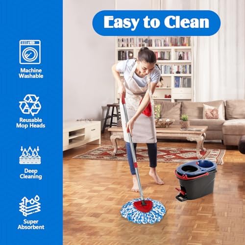 Spin Mop Head Replacement Set for O-Ceda RinseClean 2-Tank System Spin Mops - Image 7