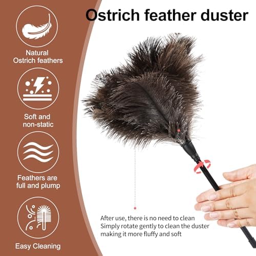 Ostrich Feather Duster-14.9 Inch Mini Natural Feathers Dusters - Image 4
