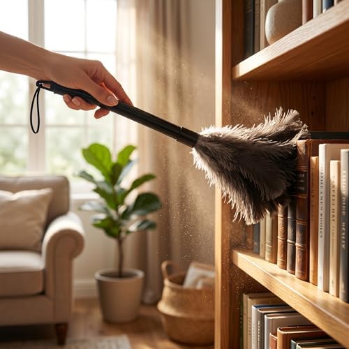 2 Pcs Retractable Ostrich Feather Dusters, Washable Handheld Tools - Image 3