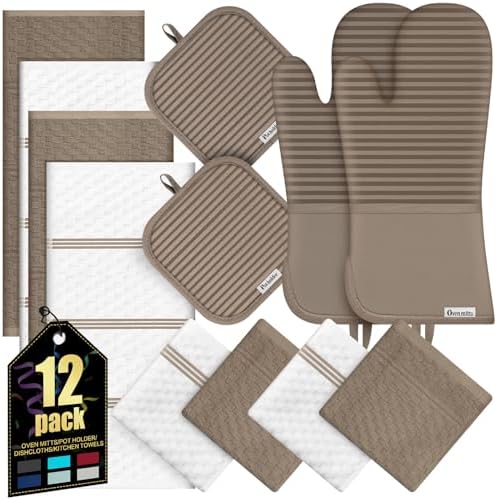 Oven Mitts Kitchen Towels and Dishcloths by KacNacPro