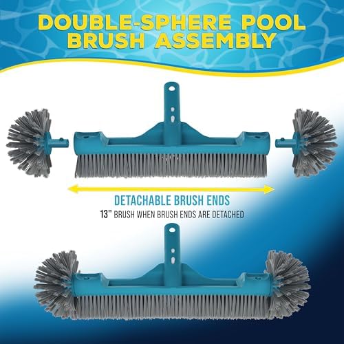 U.S. Pool Supply 18" Pool Brush Head Round Hemispherical Ends Inground Pool - Image 5
