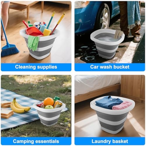 Collapsible Bucket 5L, Foldable Mop Bucket Car Wash Buckets - Image 5