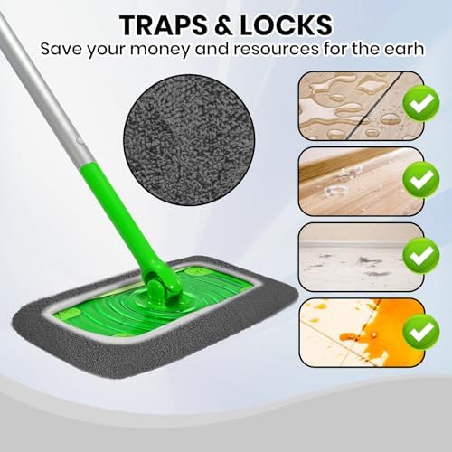 6 Pack Reusable Microfiber Mop Pads - Image 4