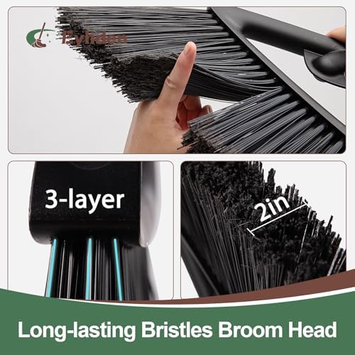 Eyliden Angle Broom with 57" Long Handle, Outdoor Indoor - Image 4