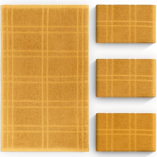 DecorRack Large Kitchen Towels, 100% Cotton, Plaid Rags, 15 x 25 - Image 4