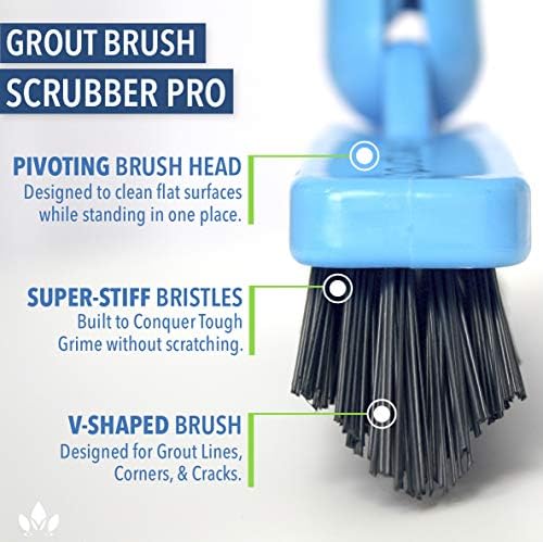EVERSPROUT 1.5-to-3 Foot Grout Brush Scrubber Pro w/Long Handle Pole | Stiff - Image 3