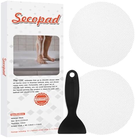 Secopad 12PCS Round Non Slip Bathtub Stickers by Secopad