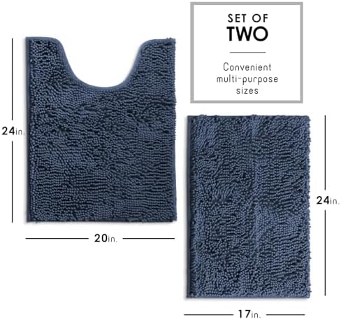 Hearth & Harbor Bathroom Rugs, Chenille Bath Mat - Image 3