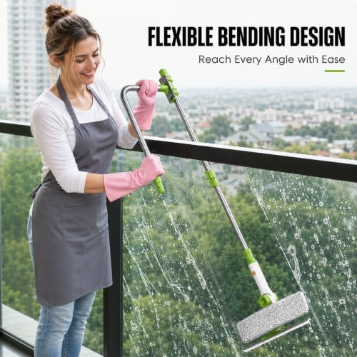 ORIXA U Shaped Window Cleaner for Outside Windows, Extendable Telescopic Pole - Image 6