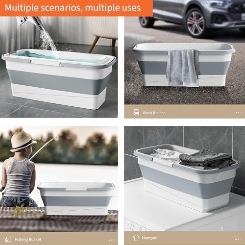 Collapsible Mop Bucket - 12L 3.2 Gallon Rectangular Foldable Bucket - Image 3