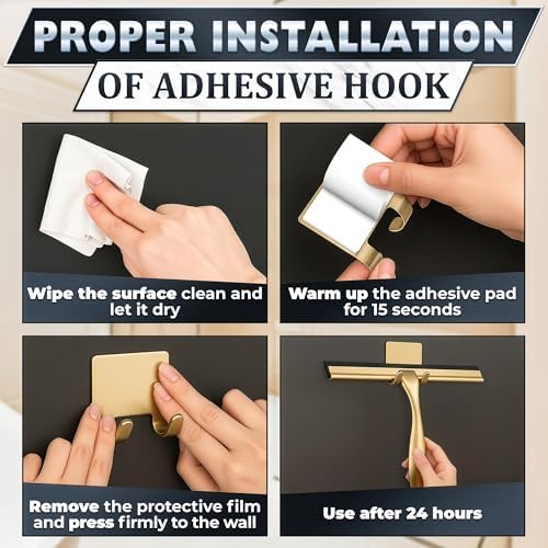 Gold Squeegee for Shower Glass, Stainless Steel - Image 5