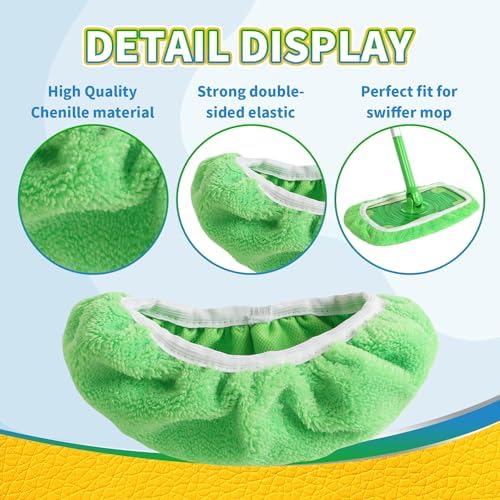 3-Pack Reusable Chenille Microfiber Mop Pads Compatible - Image 3