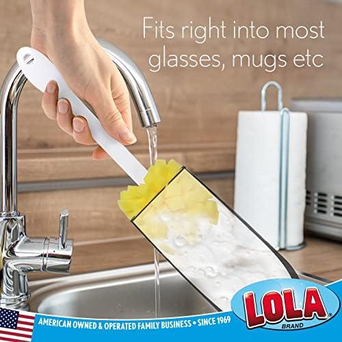LOLA The Original Flower Shaped Kitchen Foam Sponge Bottle Brush, 3 Pack - Image 2