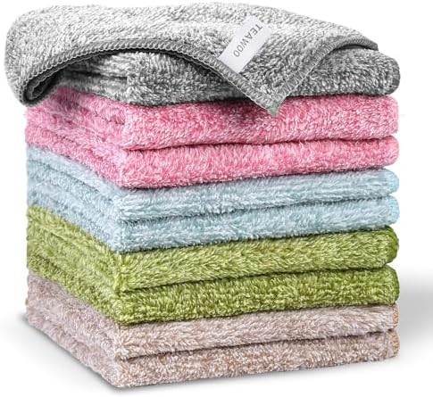 10 Pack Premium Washcloths, Highly Absorbent and Super Soft Face Towels by TEAWOO