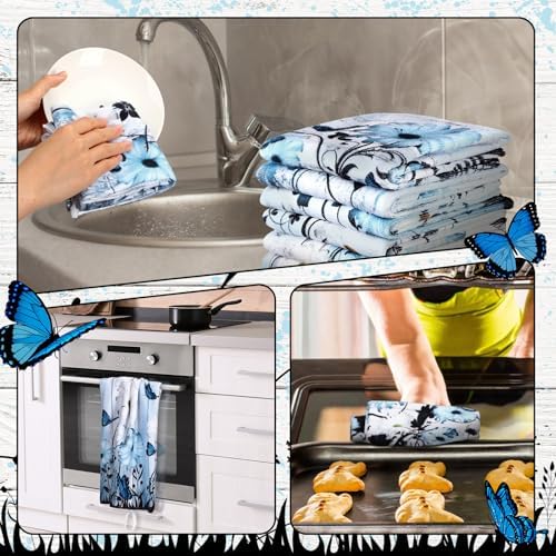 Breling Set of 6 Teal Daisy Kitchen Dish Towels Vintage 14x21 Inch - Image 6