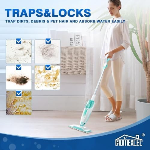 HOMEXCEL Steam Mop Replacement Pads 4 Pack, Reusable Microfiber Pads - Image 5