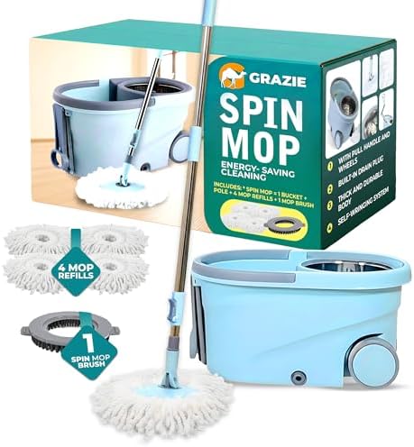 Grazie Spin Mop & Bucket Set by GRAZIE