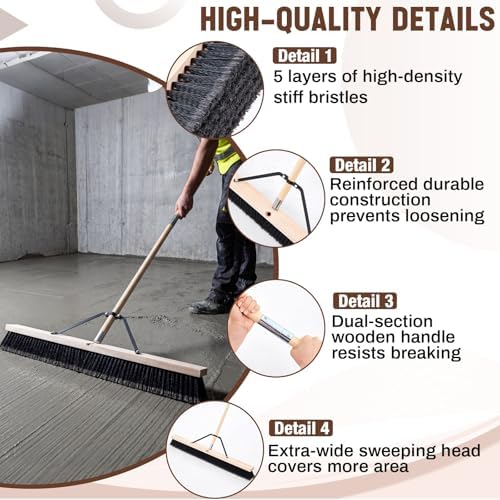 1 Pack 36 Inch Push Broom Indoor Outdoor Use - Image 3