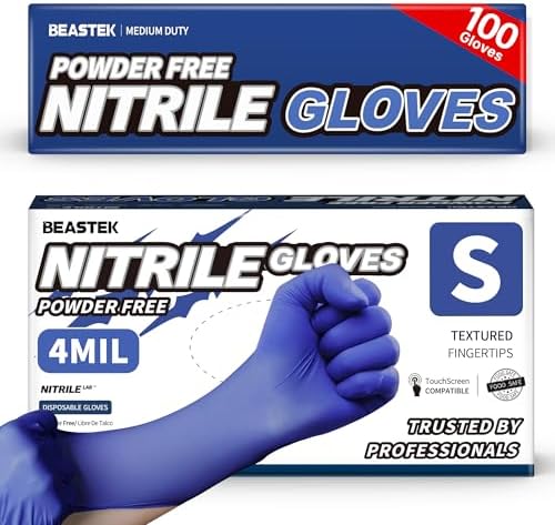 BEASTEK Nitrile Exam Gloves 4Mil Powder-Free Medical Disposable Blue Violet by BEASTEK