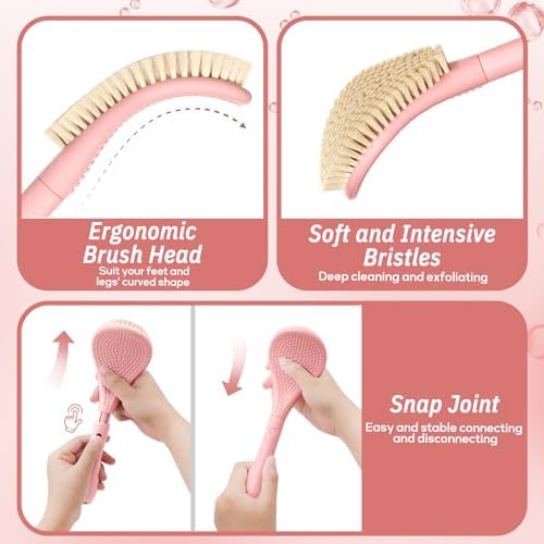 New Foot Brush with Extra-Long Handle, 3-in-1 Foot Scrubber - Image 4