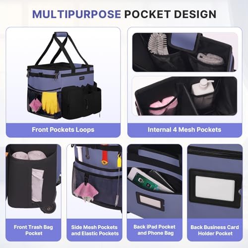 JKAOO Large Rolling Cleaning Caddy Bag - Image 5