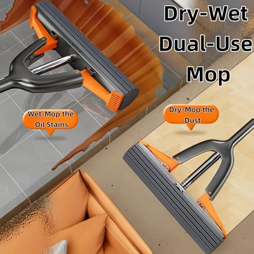 Portable Self-Squeeze Cleaning Mop, Lazy Tabletop mop and Stainless Steel - Image 4