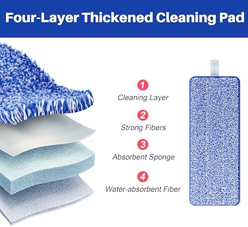 JOYMOOP Replacement Mop Pads for Flat Mop Bucket System, Microfiber, Slate Blue - Image 3