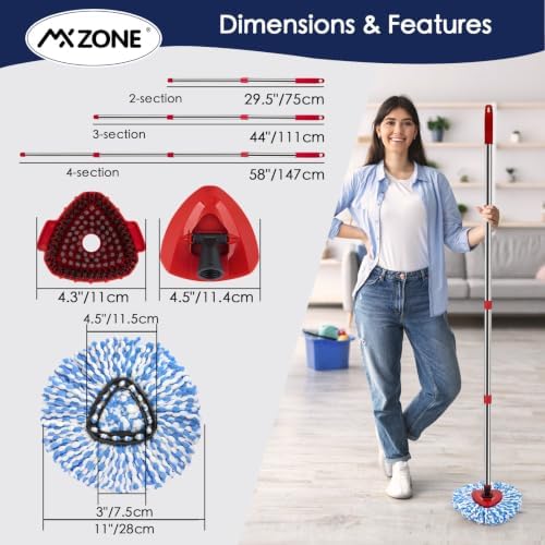 Spin Mop Head, Handle & Base Replacement Set - Image 3