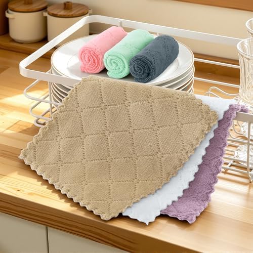 Homaxy Super Soft 12 Pack Coral Velvet Dish Cloths - Image 3