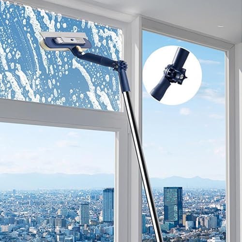 47in Window Squeegee with Extension Pole, 4-in-1 Telescopic Window Cleaner Tool - Image 7