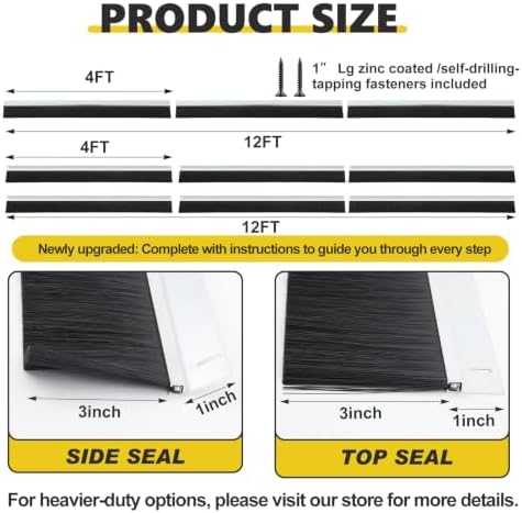 DoubleFill 12x12ft Garage Brush Seal Kit - Image 2