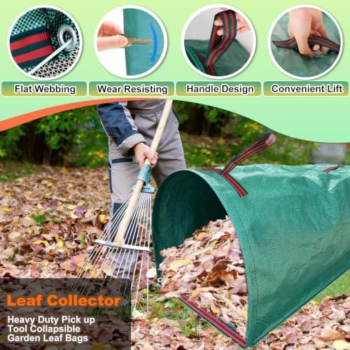 72 Gallon Leaf Collector, Reusable Leaf Bag, Dustpan-Type Yard Garden Bag - Image 3