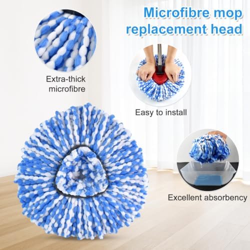 Mop Replace Head Spin Mop Handle and Base Replacement - Image 5