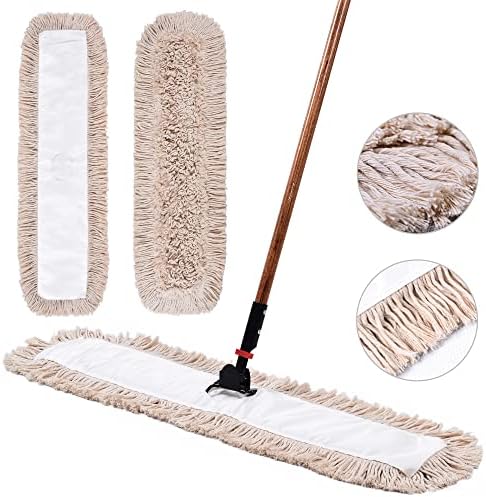 Matthew Cleaning 36'' Cotton Dust Mop Refill Washable Thick Tufted Replacement - Image 2