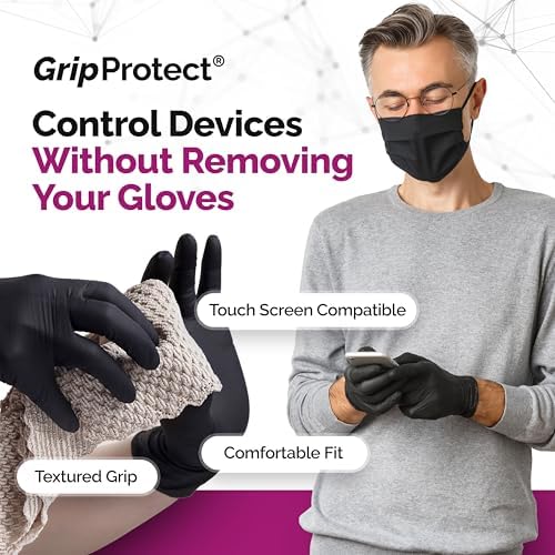 GripProtect Precise Black Nitrile Gloves 4 Mil, Chemical Resistant Gloves - Image 5