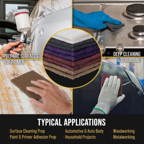 Dura-Gold Premium 6" x 9" 10 Scuff Pad Variety Pack, 2 Each Maroon - Image 6