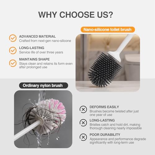 Lefree Silicone Toilet Brush and Holder Set - Image 4