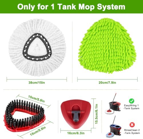 HANZENMA 6 Pack Mop Head Replacement - Image 2