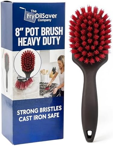 8 Inch Pot & Dish Kitchen Scrub Brush by THEFRYOILSAVERCOMPANY