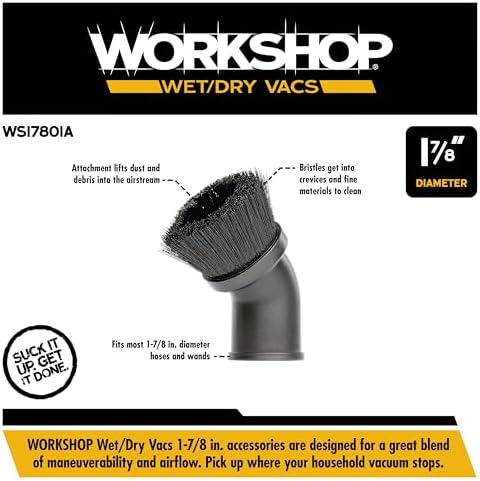 WORKSHOP Wet/Dry Vacs WS17801A 1-7/8-in. Dusting Brush Vacuum Attachment - Image 3