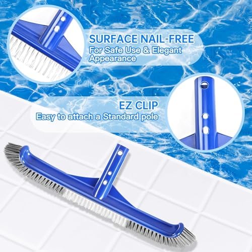 Pool Brush Head & Fine Mesh Pool Skimmer Kit，17" Pool Brushes - Image 4
