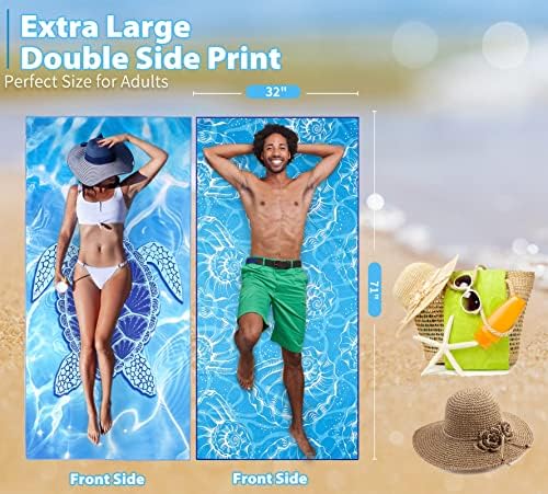 TwoYek Microfiber Beach Towel Extra Large 71x32 Turtle Shell 2 Pack - Image 3